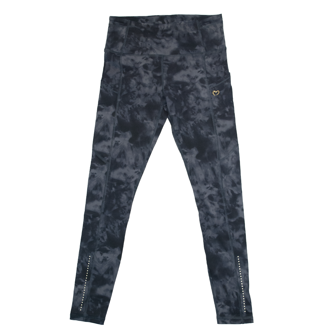 Black Ash Leggings W/ Gold Heart