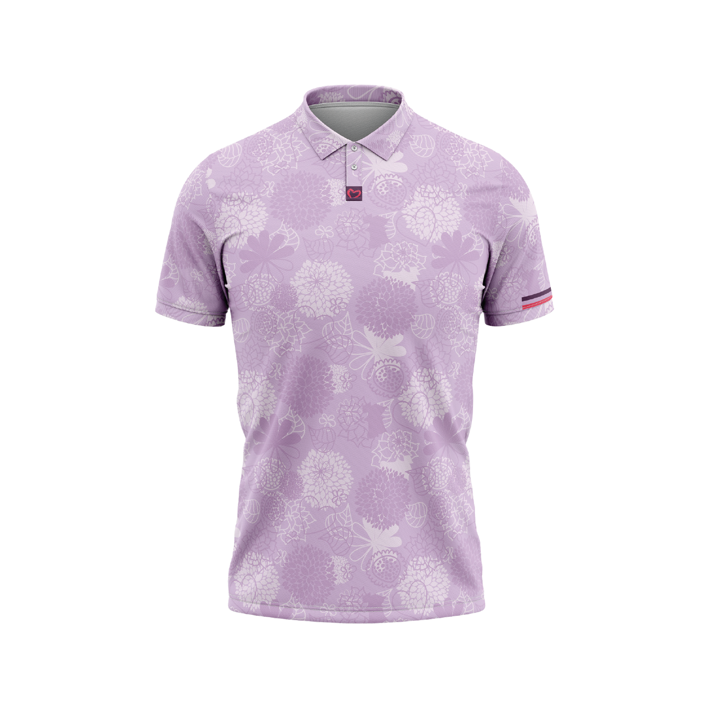 Mens Purple Flower Polo