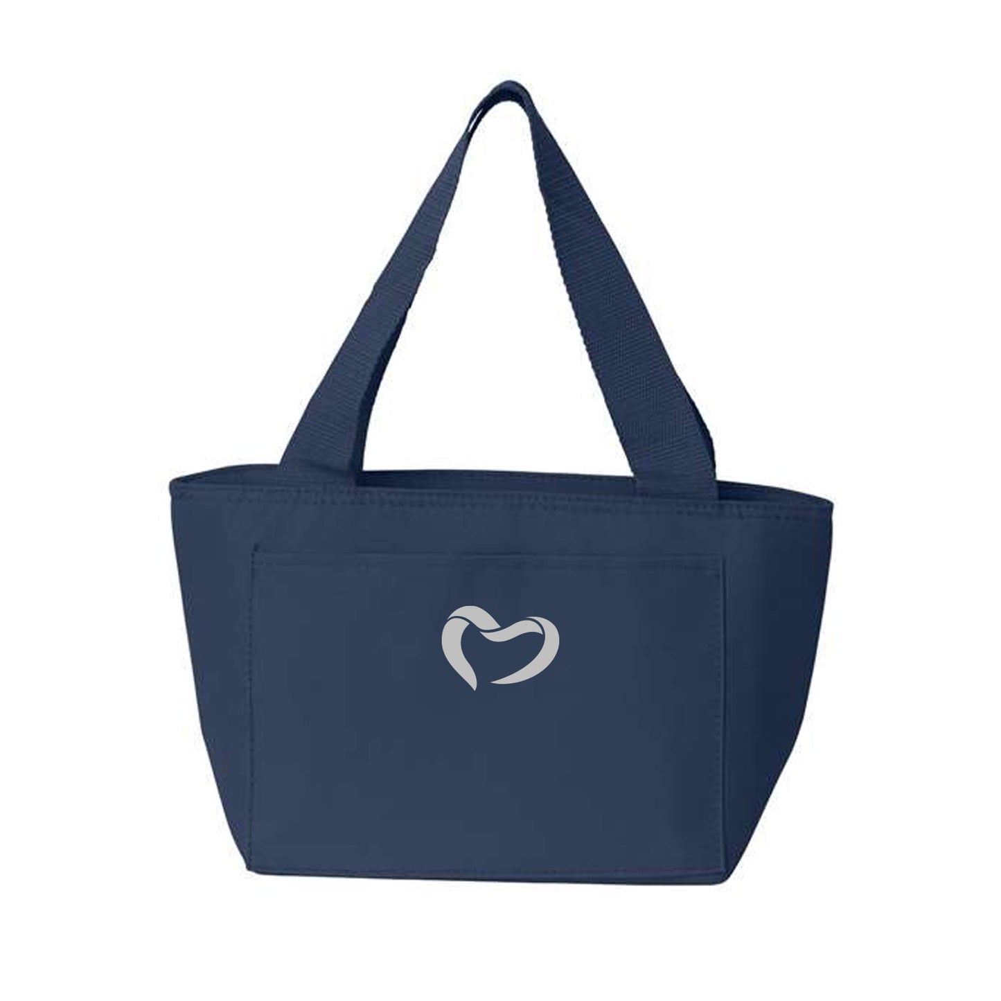 Navy Cooler Bag W/ Silver Embroidered Heart Logo